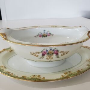 Vtg Noritake WINTON Gravy Boat w/Attached Underplate Made In Japan No Chips EUC!